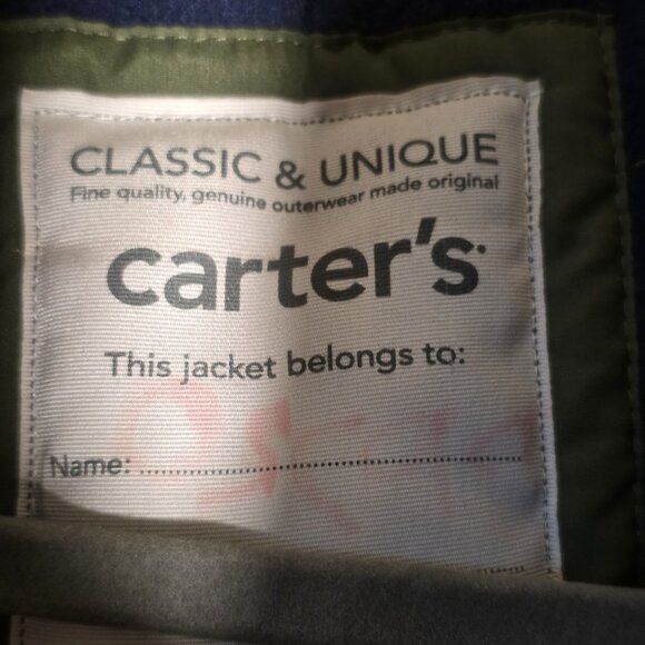 Carter’s Baby Boys Faux Fur Hooded Parka Winter Coat Green Boys Size 8 - Picture 8 of 9